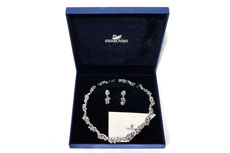 Naszyjnik + kolczyki Swarovski kolia biżuteria kryształy