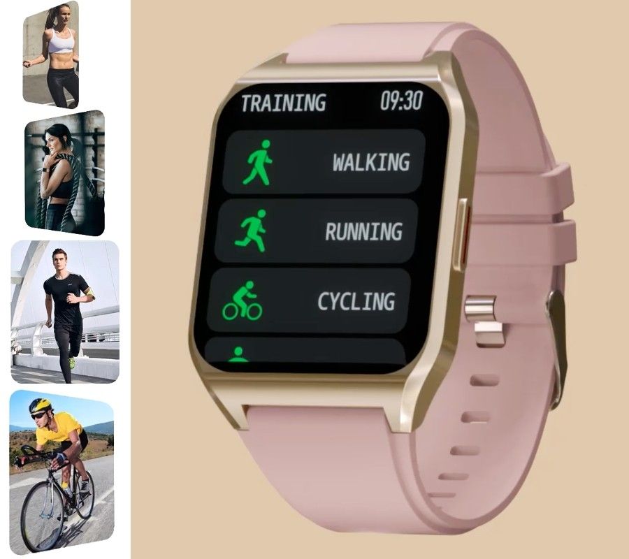 smartwatch damski rubicon rnce89 gold rose smarub163