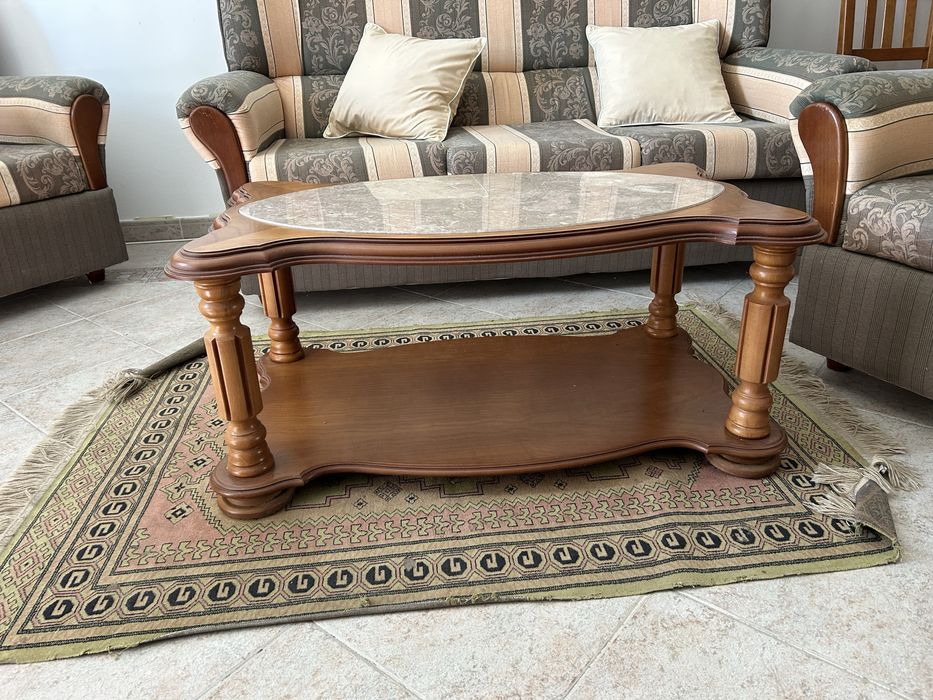 Mesa centro sala com pedra marmore