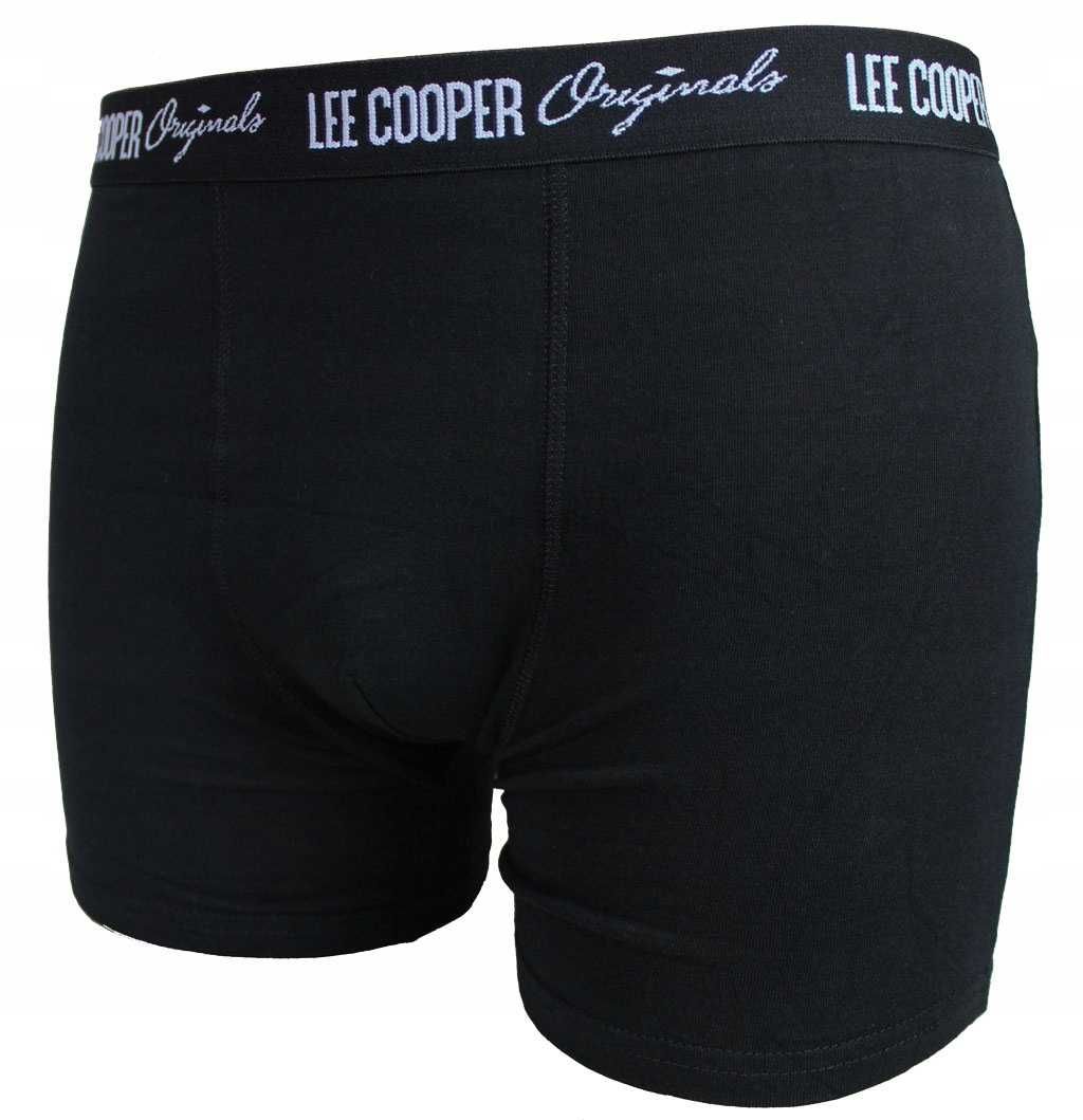 Bokserki męskie Lee Cooper rozmiar XL 2 sztuki Czarne + Czarne wzorek