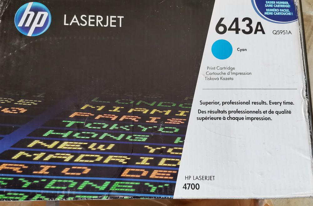 Hp toner laserjet Q5951a 643A cyan Q5953A