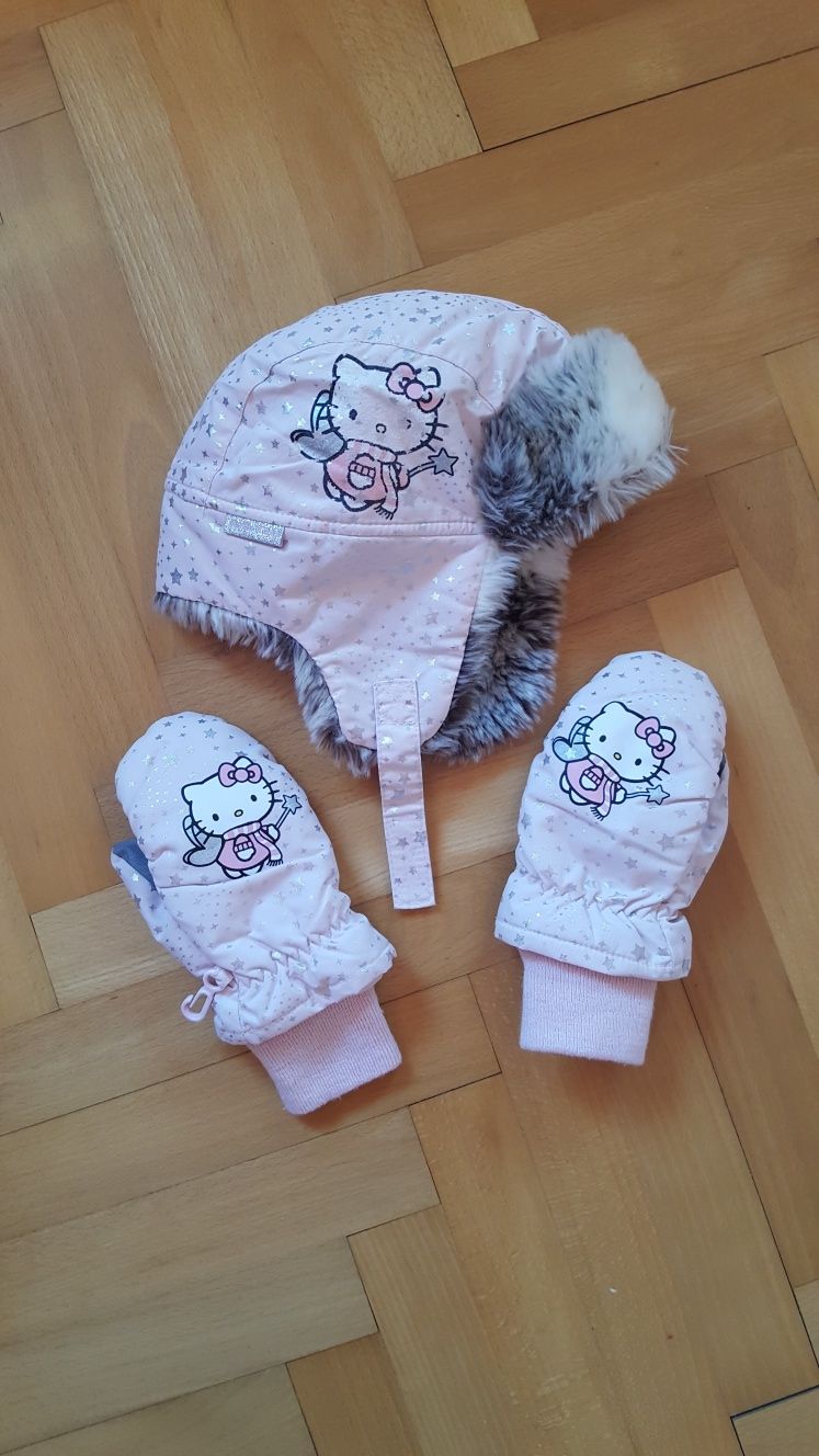 Czapka i rękawiczki zimowe Hello Kitty