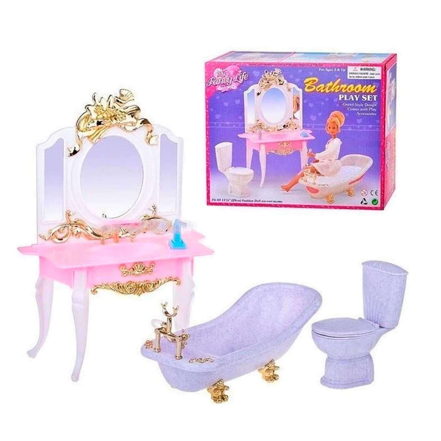 Меблі для ляльок Барбі Gloria Ванна кімната 2316 лялькова мебель