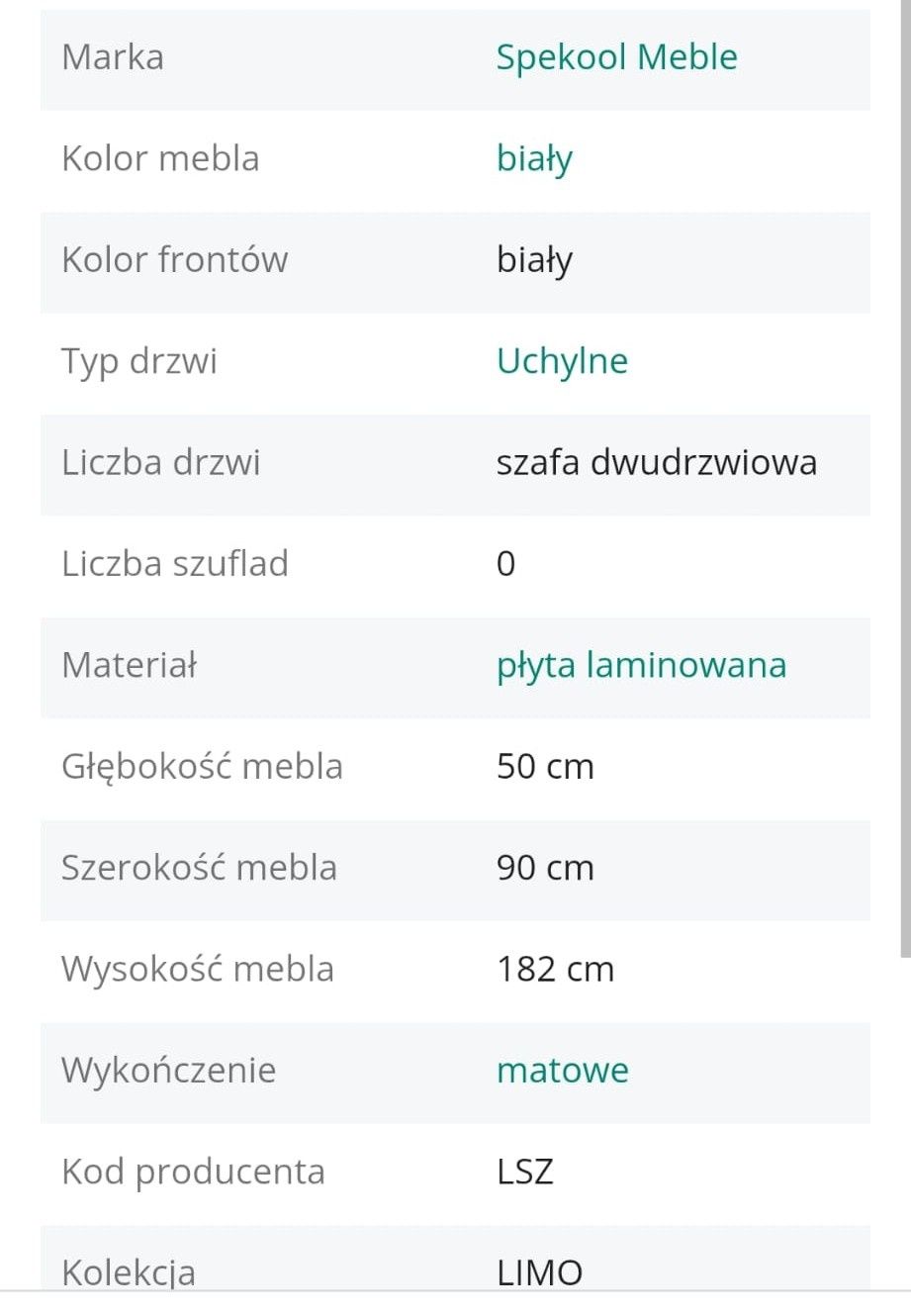 Szafa - pilne, lekkie ślady użytkowania