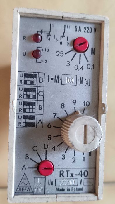 Przekaźnik czasowy RTx-40,  220V 50Hz