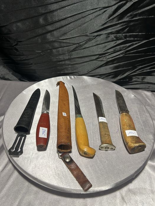 Zestaw skandynawskich noży myśliwskich – ręcznie wykonane, vintage