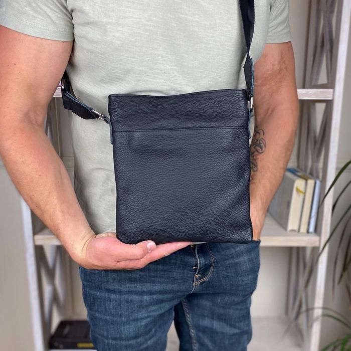 Натуральна шкіра! Чоловіча сумка через плече планшетка Флеш Ап кожа