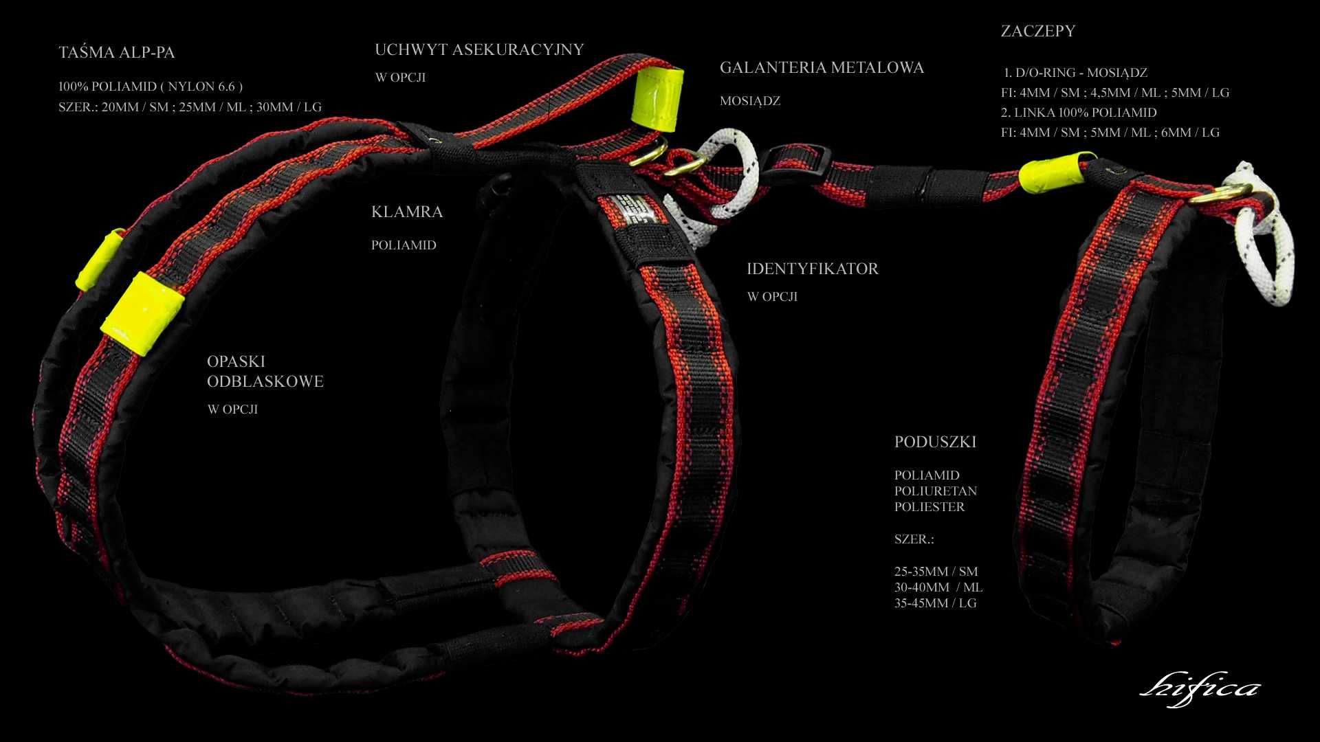 HIFICA BI LITE RUN PA RHI SM Szelki antyucieczkowe na Miarę dla Psa