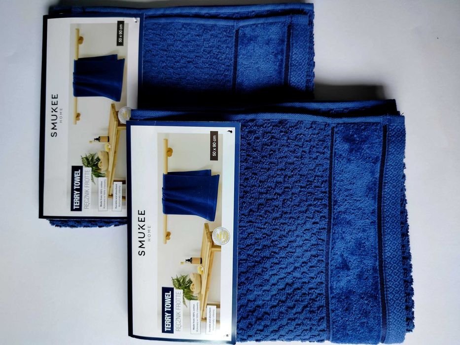 Ręcznik Smukee 2szt 50x90 100% bawełna granatowe