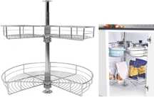 Obrotowe 2 kosze  do kuchni chrom fi 690 mm