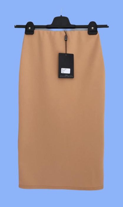 MISSGUIDED Новая юбка карандаш беж разрез спереди