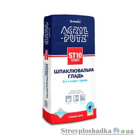 Шпаклівка Sniezka Acryl-Putz ST 10, стартова, 2 в 1, 20 кг