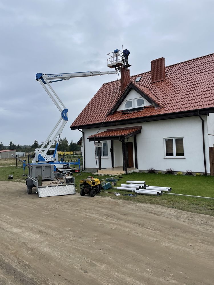 Frezowanie kominów poszerzanie otworów kominowych z wysiegnika