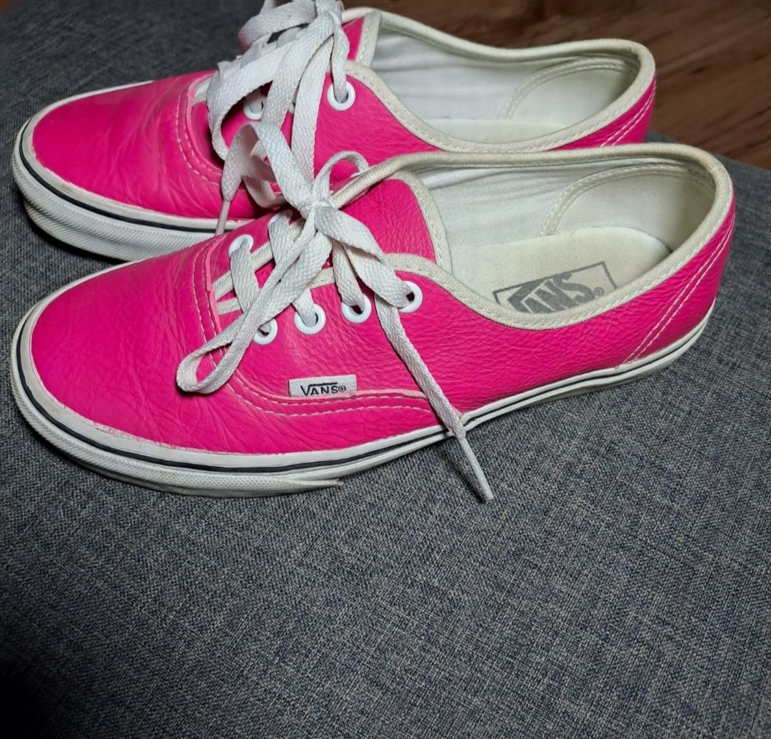 Trampki Vans leather authentic neon pink 37