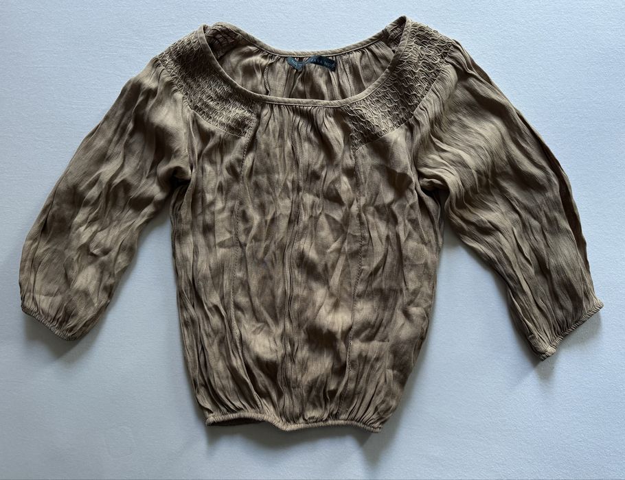 ZARA top S brązowy ze ściągaczem