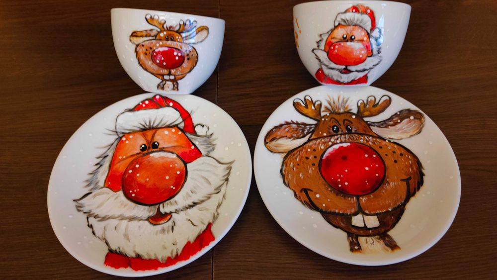 Zestaw świątecznych filiżanek dla dwojga