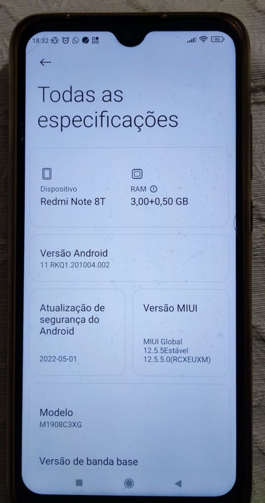 Smartphone xioami redmi note 8T