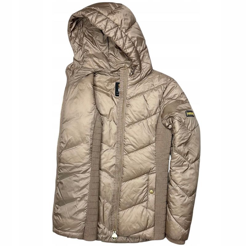 Barbour Miller Quilt Ocieplana Kurtka Damska Fibre Down Logo na Ramien