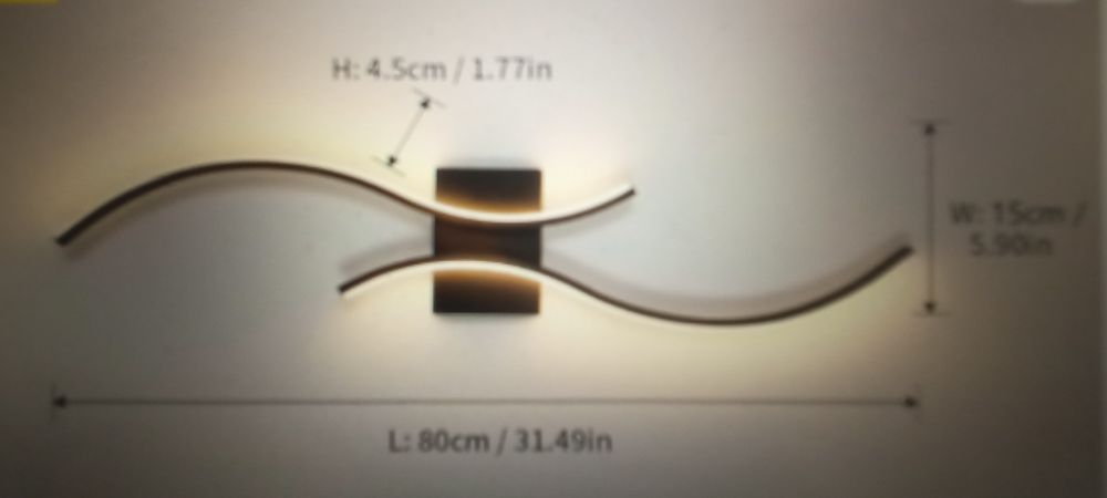 Nowe lampy ścienne 2 sztuki ,LED 27w ,czarne 3000K ciepłe białe 80cm