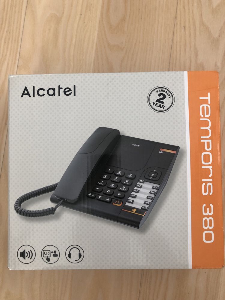 NOWY Telefon Stacjonarny Alcatel Temporis 380 Czarny