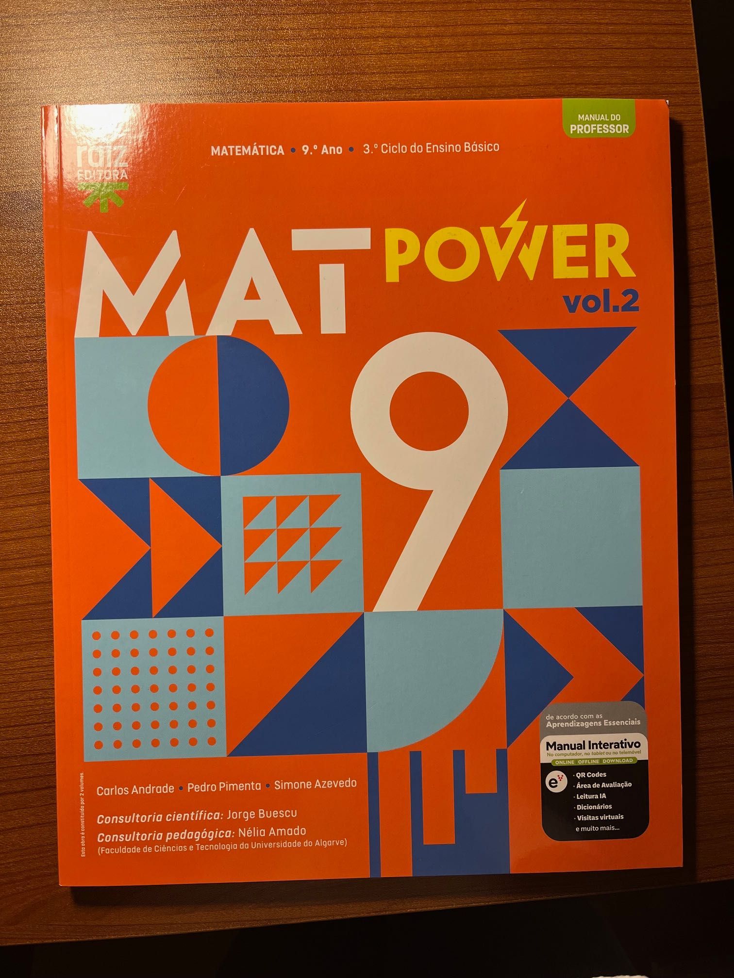 Manual (2 livros) e cadernos ativados Mat Power 9