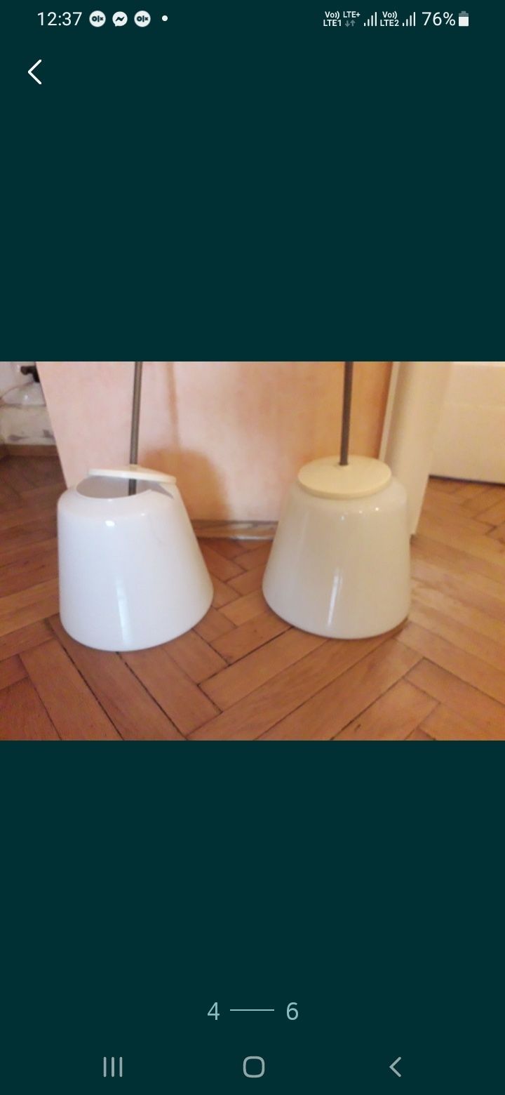Szklana lampa wisząca vintage styl art deco