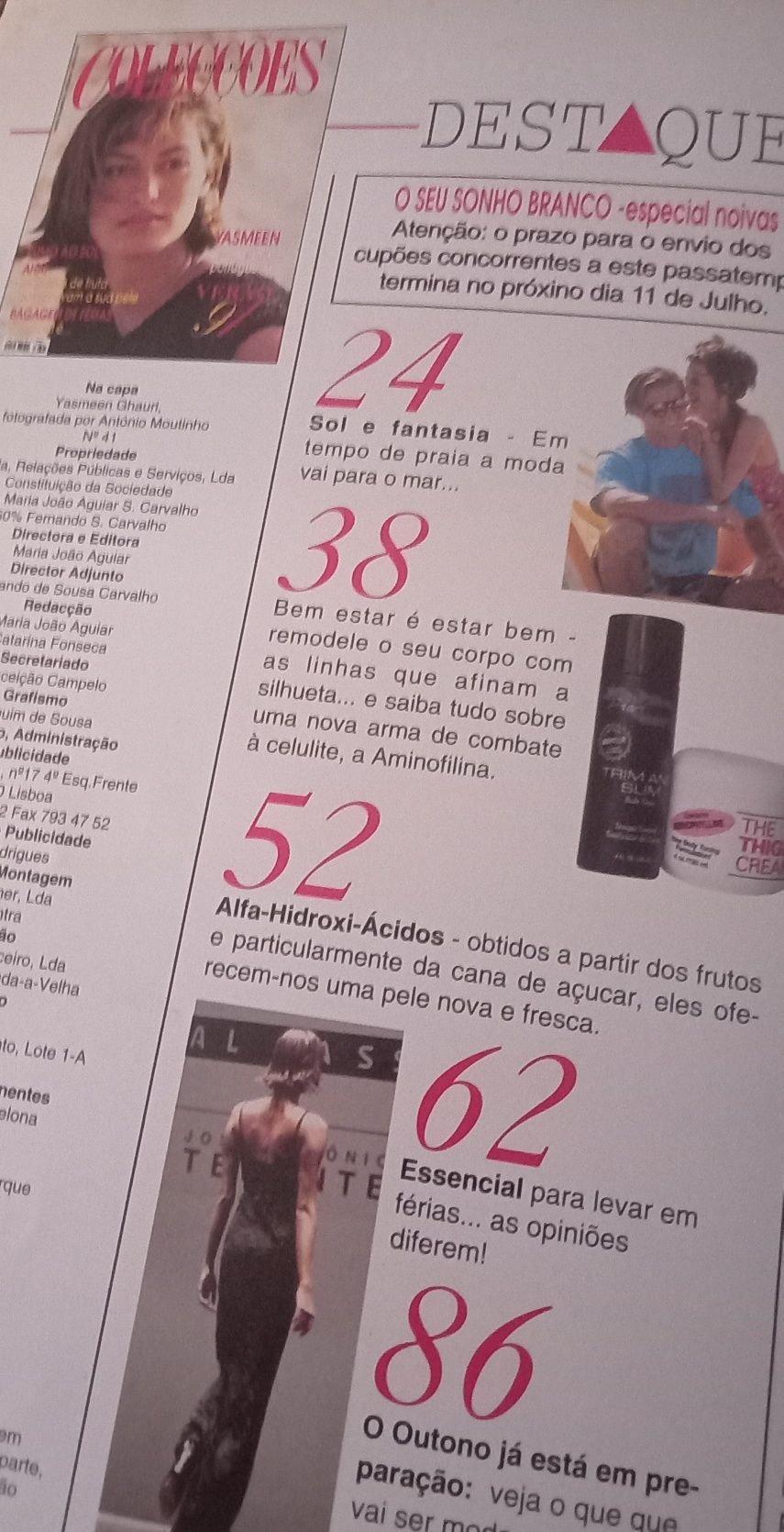 Yasmeem Ghauri 1994 super top model na capa da Colecções