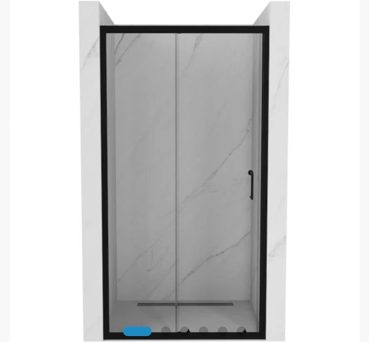 Drzwi prysznicowe rozsuwane Mexen Apia 140 cm, transparent, czarne