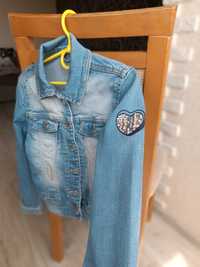 Джинсова куртка для дівчинки 128-134