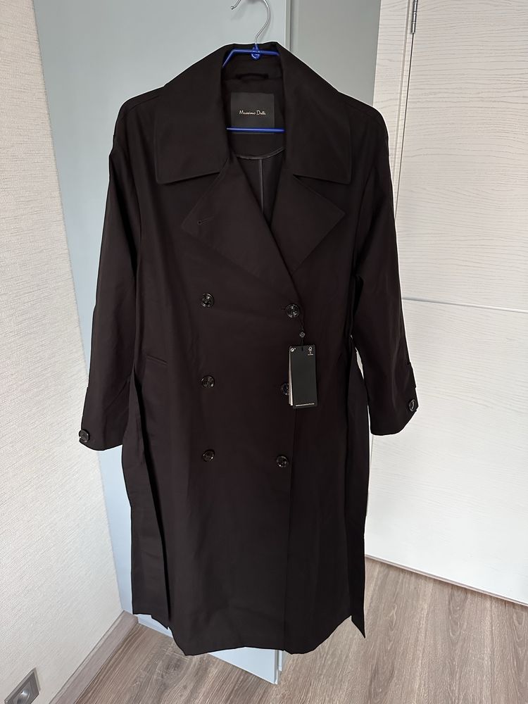 Massimo Dutti S длинный тренч с поясом пальто Массимо Дутти