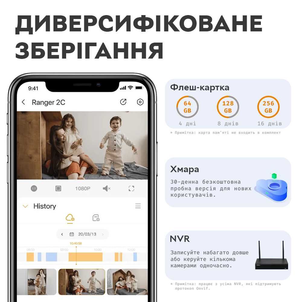 Поворотна Wi-Fi IP Камера 2/3Мп (Відеоняня) Imou Ranger 2C | Cue 2e