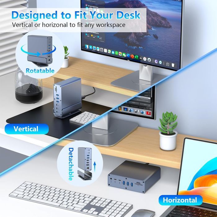Stacja Dokująca Hub Usb-C 16W1 3X4K 2Xhdmi+Dp Pd100W Lan