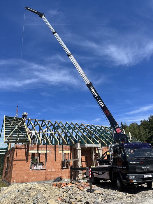 Wynajem usługi dźwig żuraw budowlany dekarski hds zwyżka 35mb