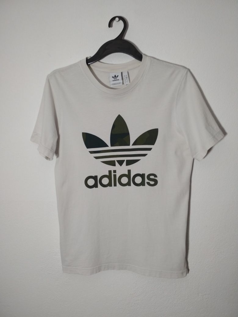 Adidas t-shirt biała koszulka S
