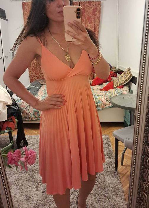 Pomarańczowa letnia sukienka na ramiączkach rozm. M