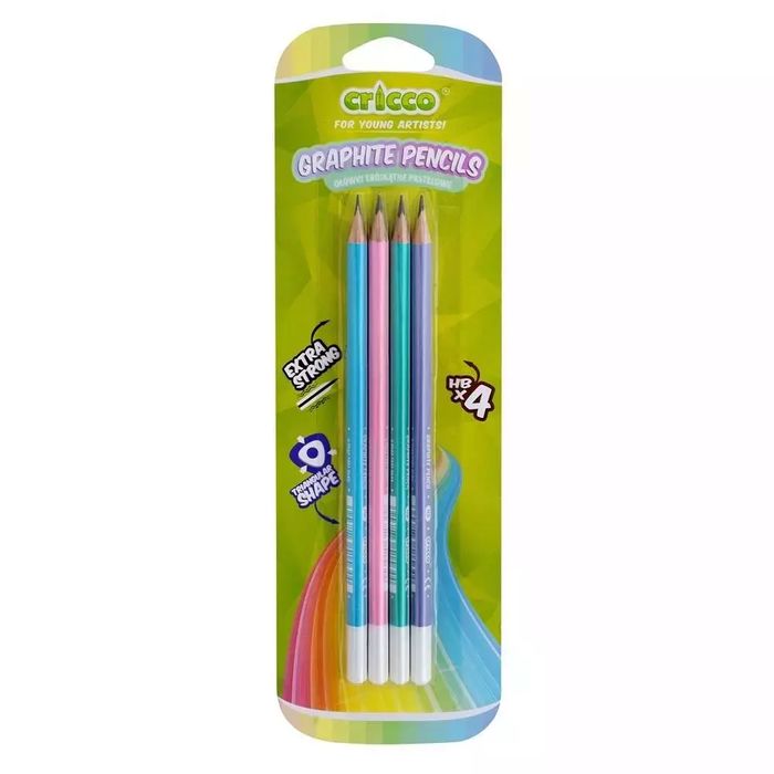 Ołówek trójkątny pastel HB 4szt. CRICCO. Cricco