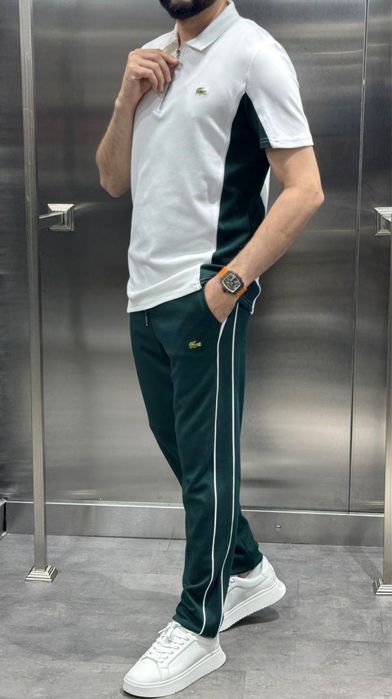 LACOSTE спортивный мужской костюм комлпект летний футболка шорты