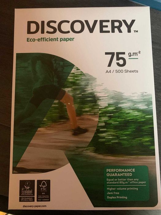Resma papel A4 Discovery 75gr Eco - Eficiência  - NOVO