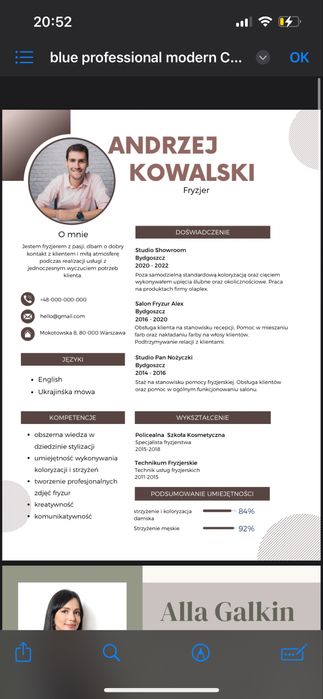 Cv i list motywacyjny. Curriculum vitae polski angielski ukraiński
