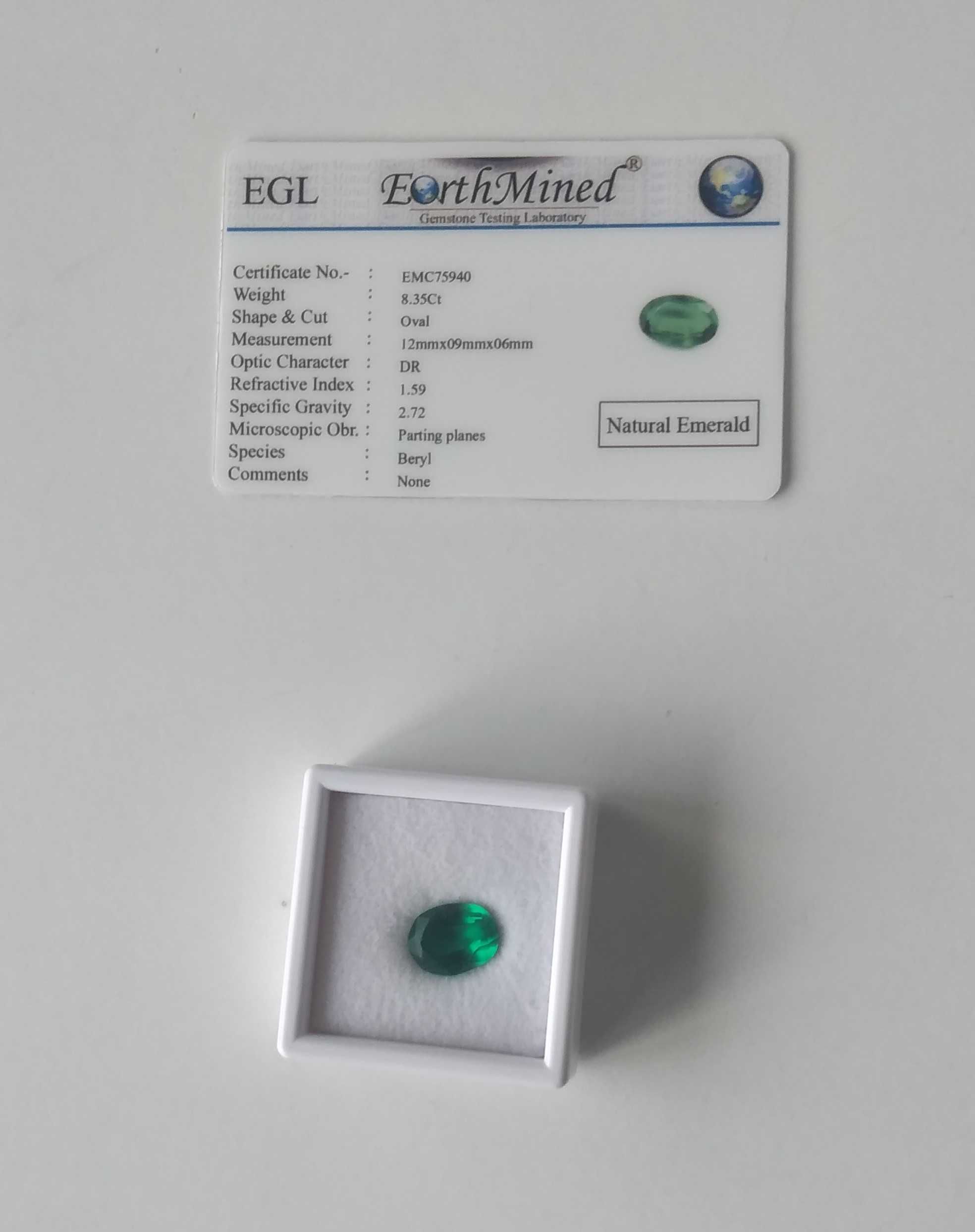 Pedra preciosa Esmeralda com certificado
