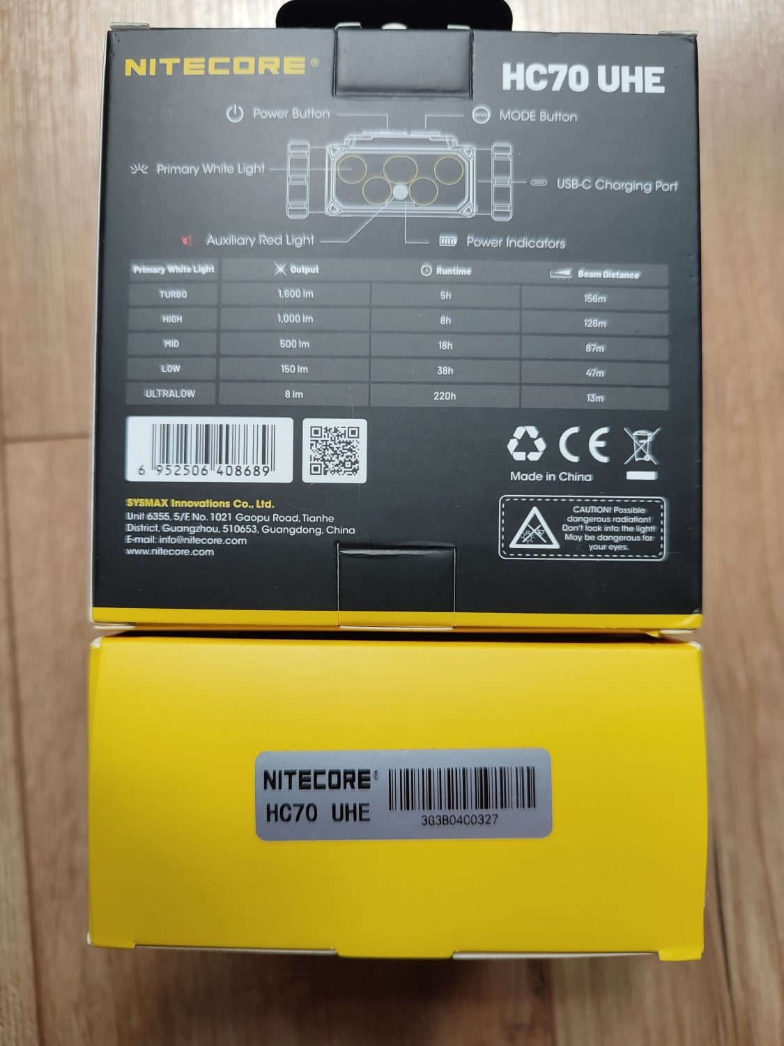 Налобний ліхтар Nitecore HC70 UHE (USB Type-C)