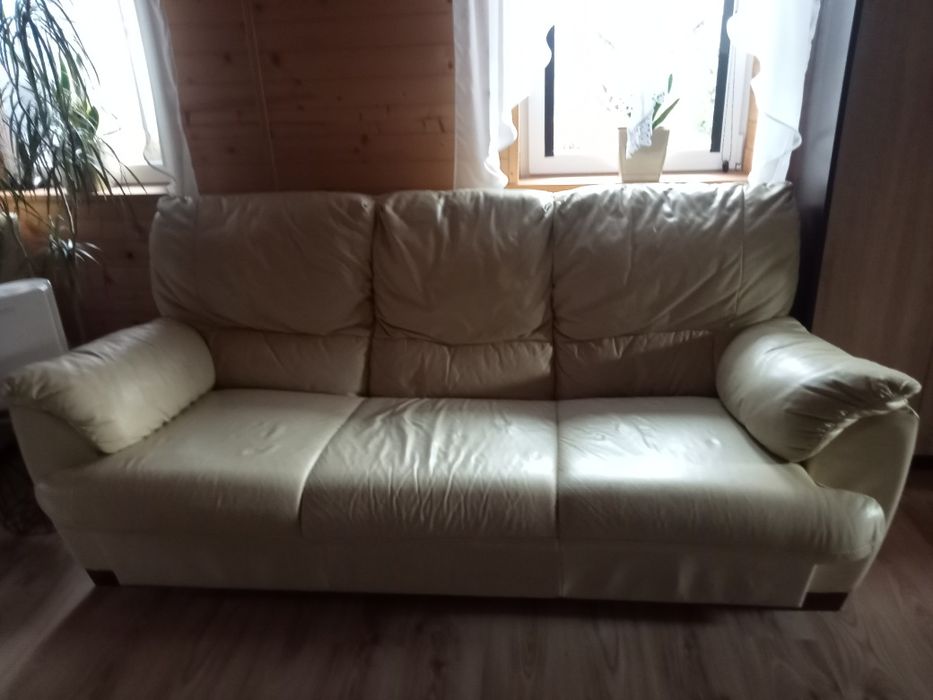 Komplet wypoczynkowy 3+2+1 skóra Kler