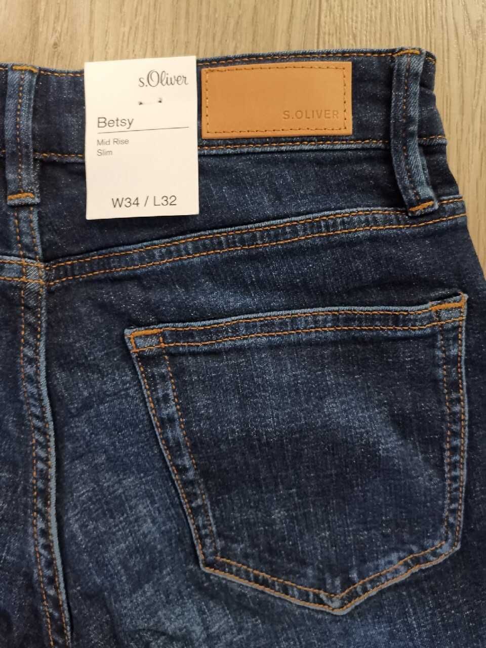 Spodnie damskie jeans s.Oliver Betsy Slim granatowe ciemne 32/32