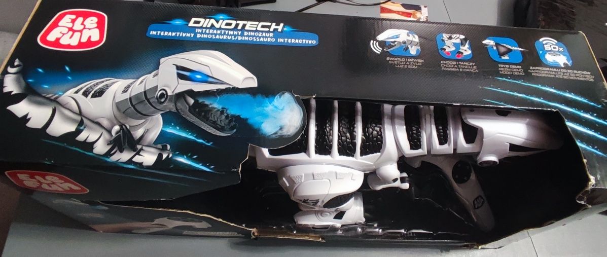 Interaktywny robot dinozaur Elefun Dinotech, z funkcją programowania,