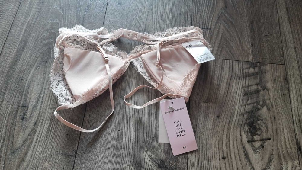 [Nowy z metka] Koronkowy biustonosz H&M, roz. S (75 B)
