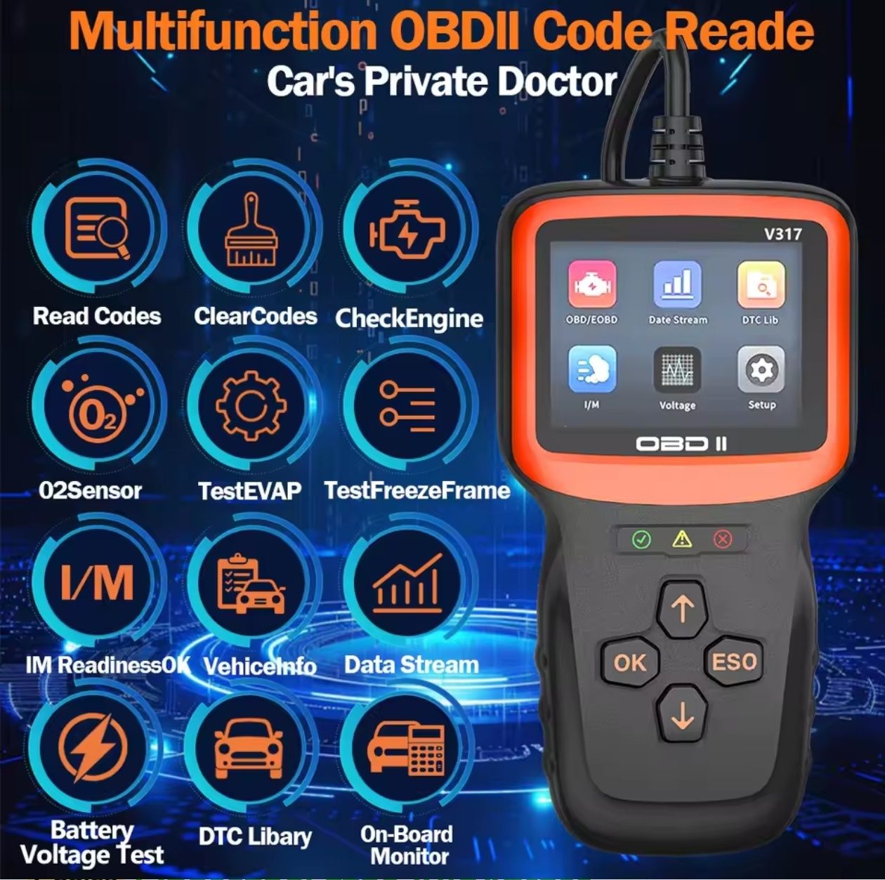 Автосканер OBD2 V317 диагностика
