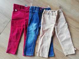 3 spodnie dziewczece 86, jeans, sztruks, jak nowe,C&A Jasper Conran