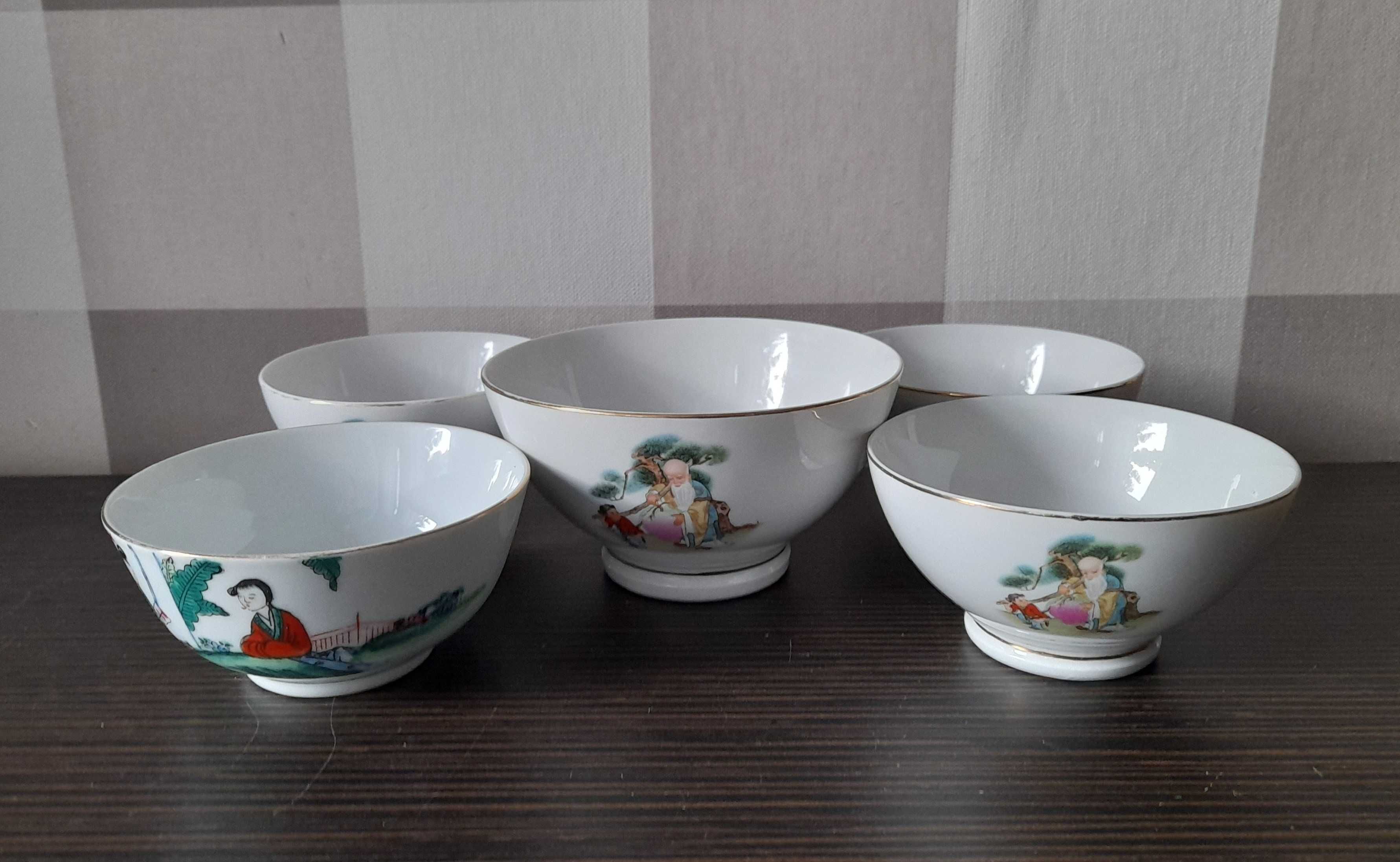 Retro Miska Porcelanowa 2 wzory_6 szt_Chiny, Sygnatura