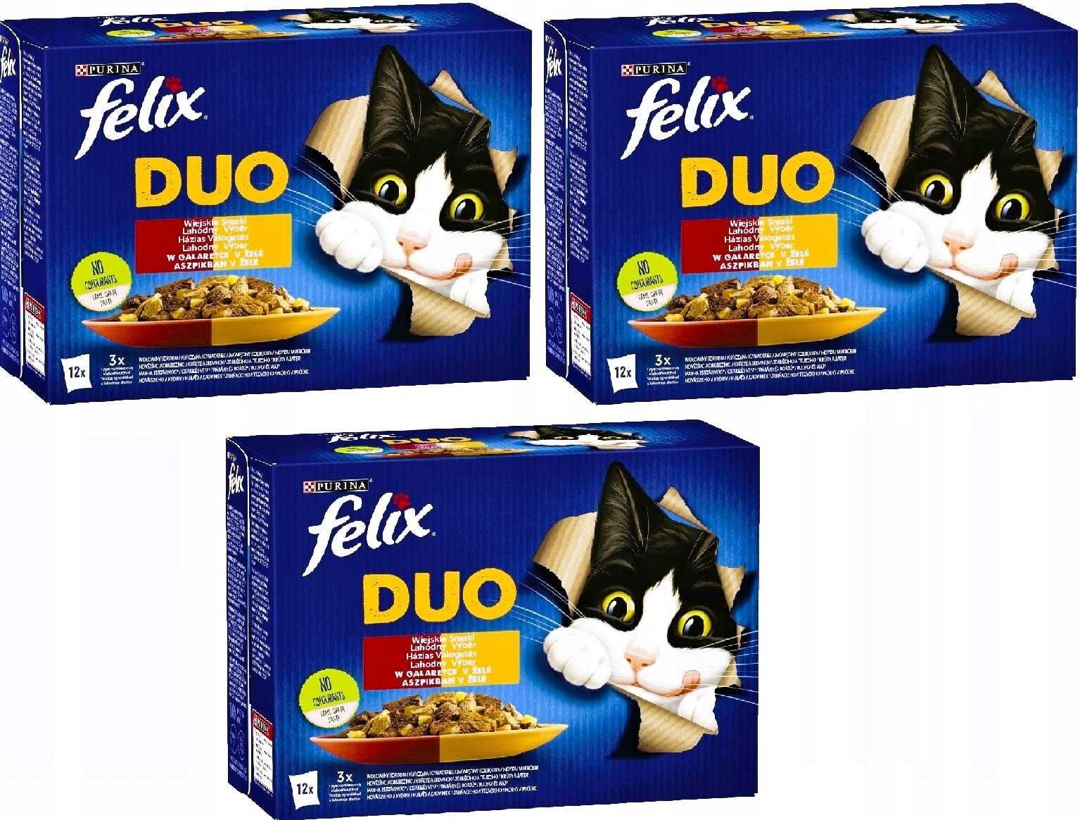 Mokra Karma PURINA FELIX DUO Wiejskie Smaki Wołowina Kurczak 36x 85g