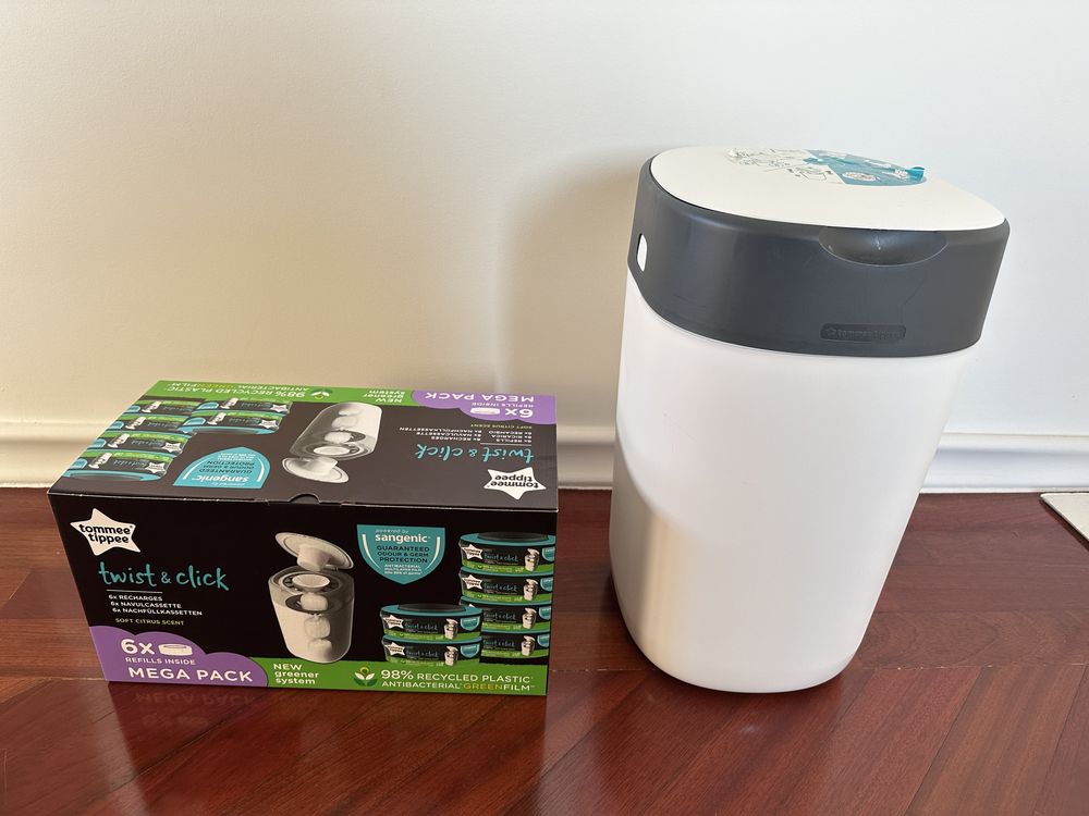 Contentor fraldas Tommee Tippee Twist&Clic com 6 recargas